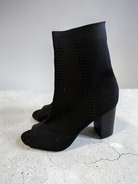 MOSSIMO Black Stretch Peeptoe Booties Size. 7.5